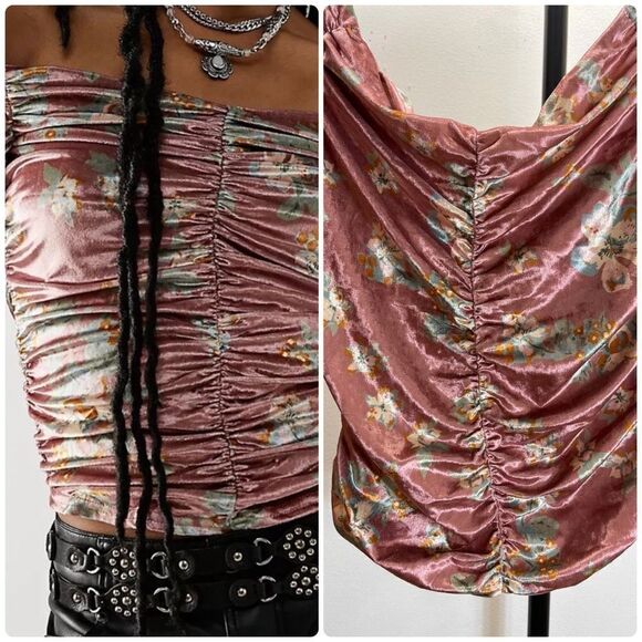 Free People - Reina Ruched Blouse in Pink - Picture 2 of 6